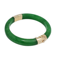 Jade & Gold Bangle Bracelet (14K)