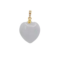Diamond Jade Heart Pendant (14K)