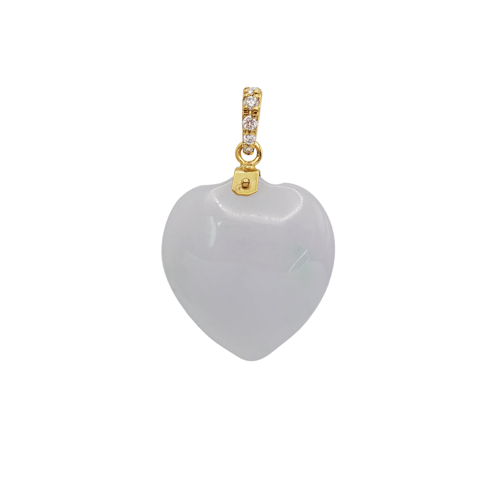 Diamond Jade Heart Pendant (14K)