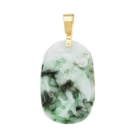 Jade Panel Phoenix Pendant (14k )