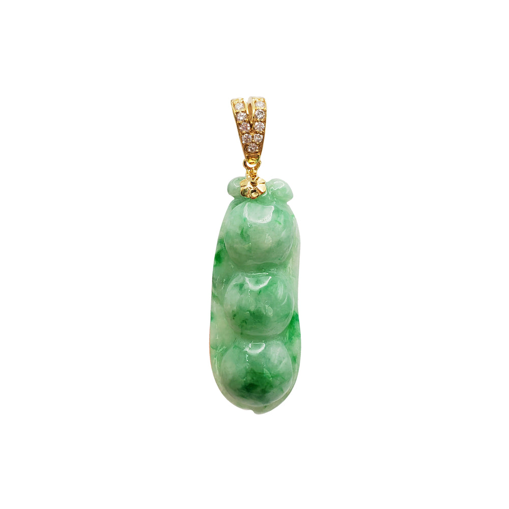 Diamond Jade Edible-Podded Pea Pendant (14K)