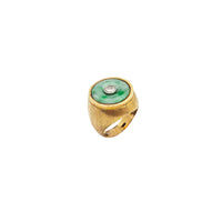 Dijamantni prsten od žada okruglog oblika (14K)