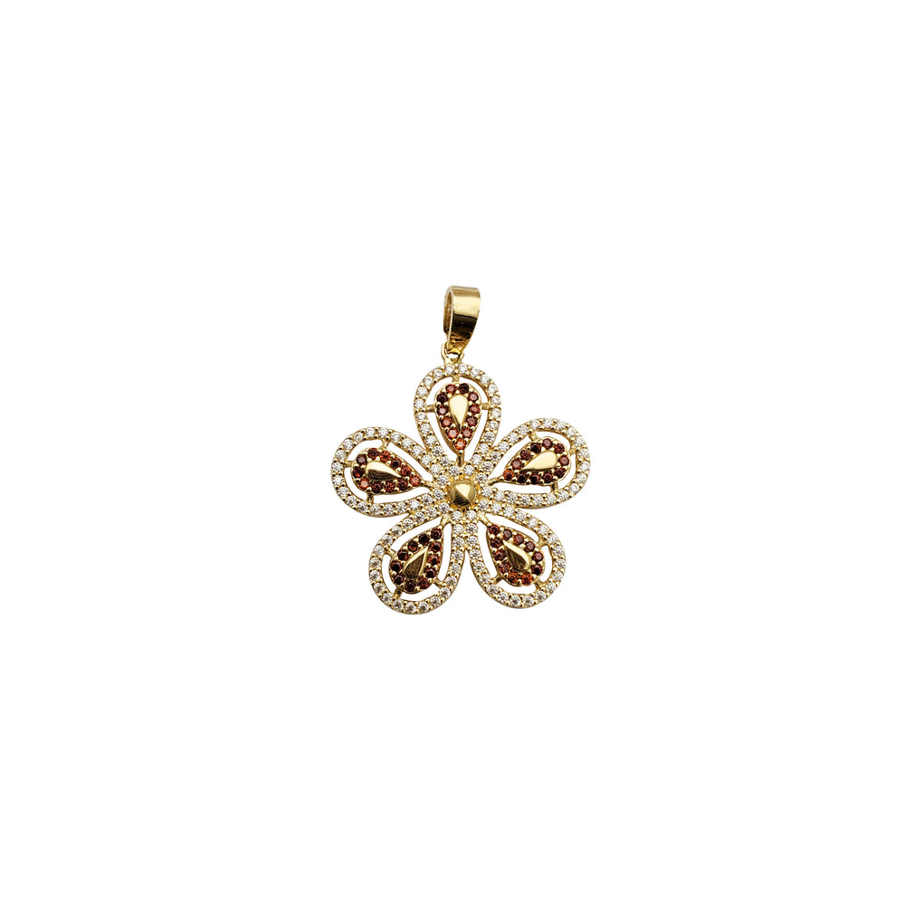 Iced-Out Jasmine Flower Pendant (14K)
