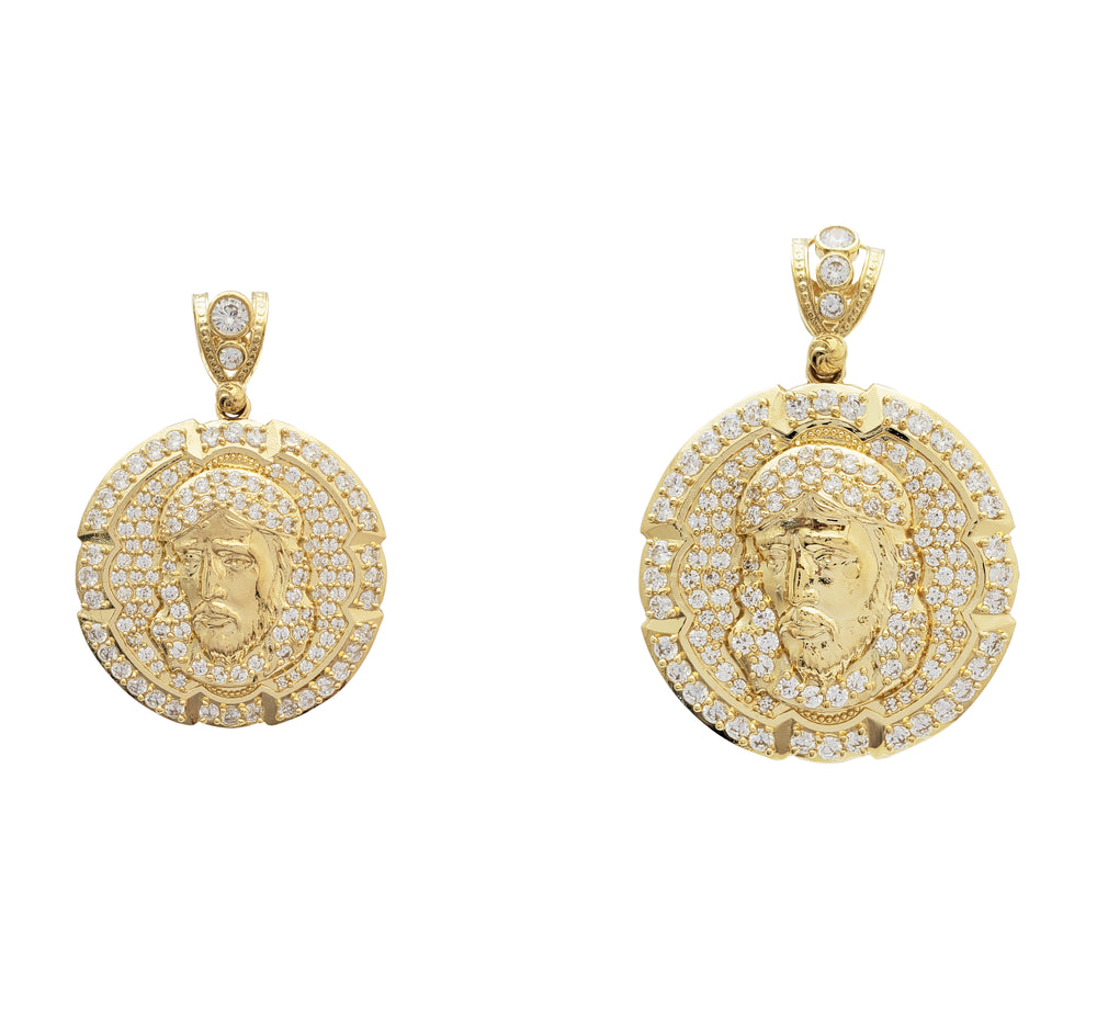 Iced Out Jesus Medallion Pendant (14K)