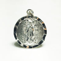 Jesus/Mary Double-Sided Medallion Pendant SIDE 2 (Silver) - Popular Jewelry