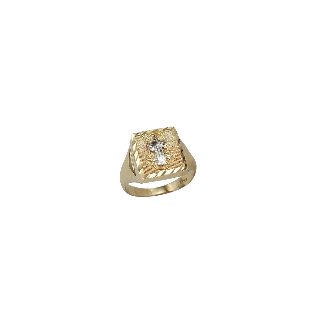 Two-Tone Jesus Ring (14K)