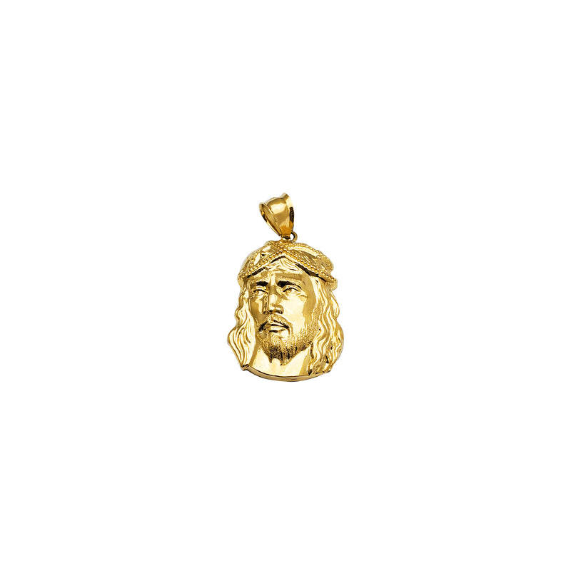 Yellow Gold Jesus Head Pendant (14K)