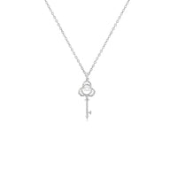 Key & Clover Necklace (Silver)