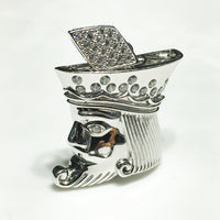 Colgante de rey de diamantes helado (plata) - Popular Jewelry