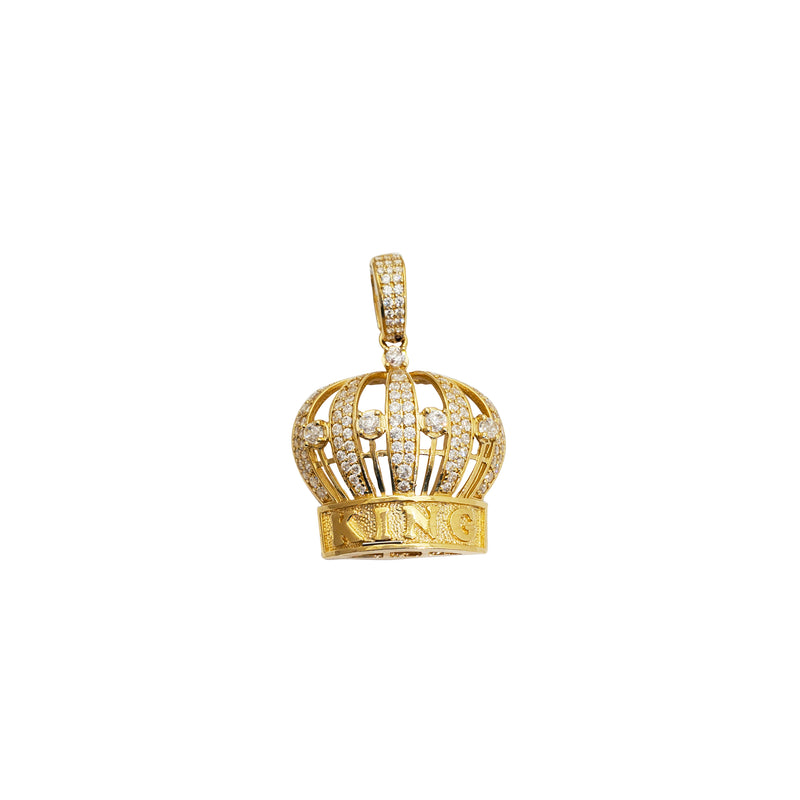 Iced-Out King Crown Pendant (14K)