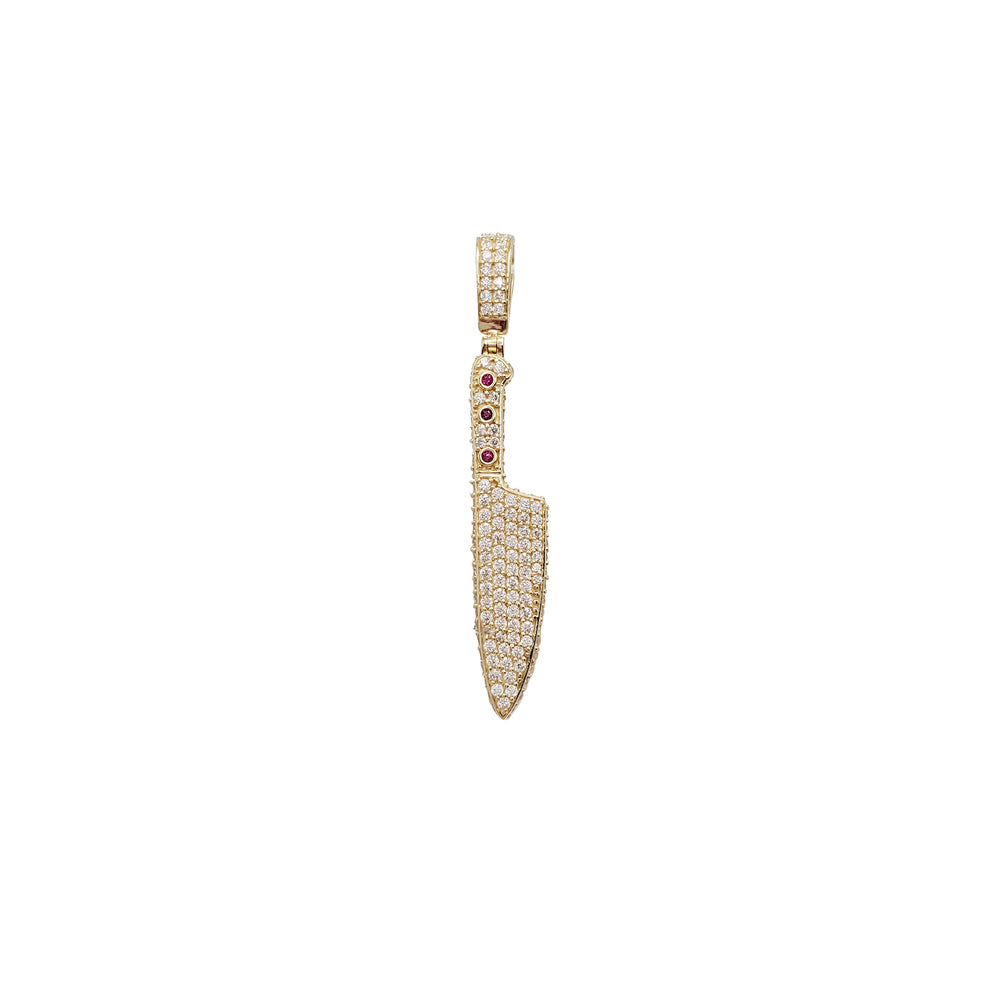 Iced-Out Butcher Knife Pendant (14K)