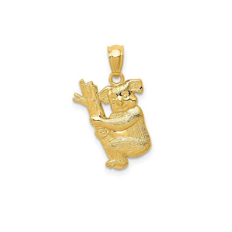 Textured Koala Pendant (14K)