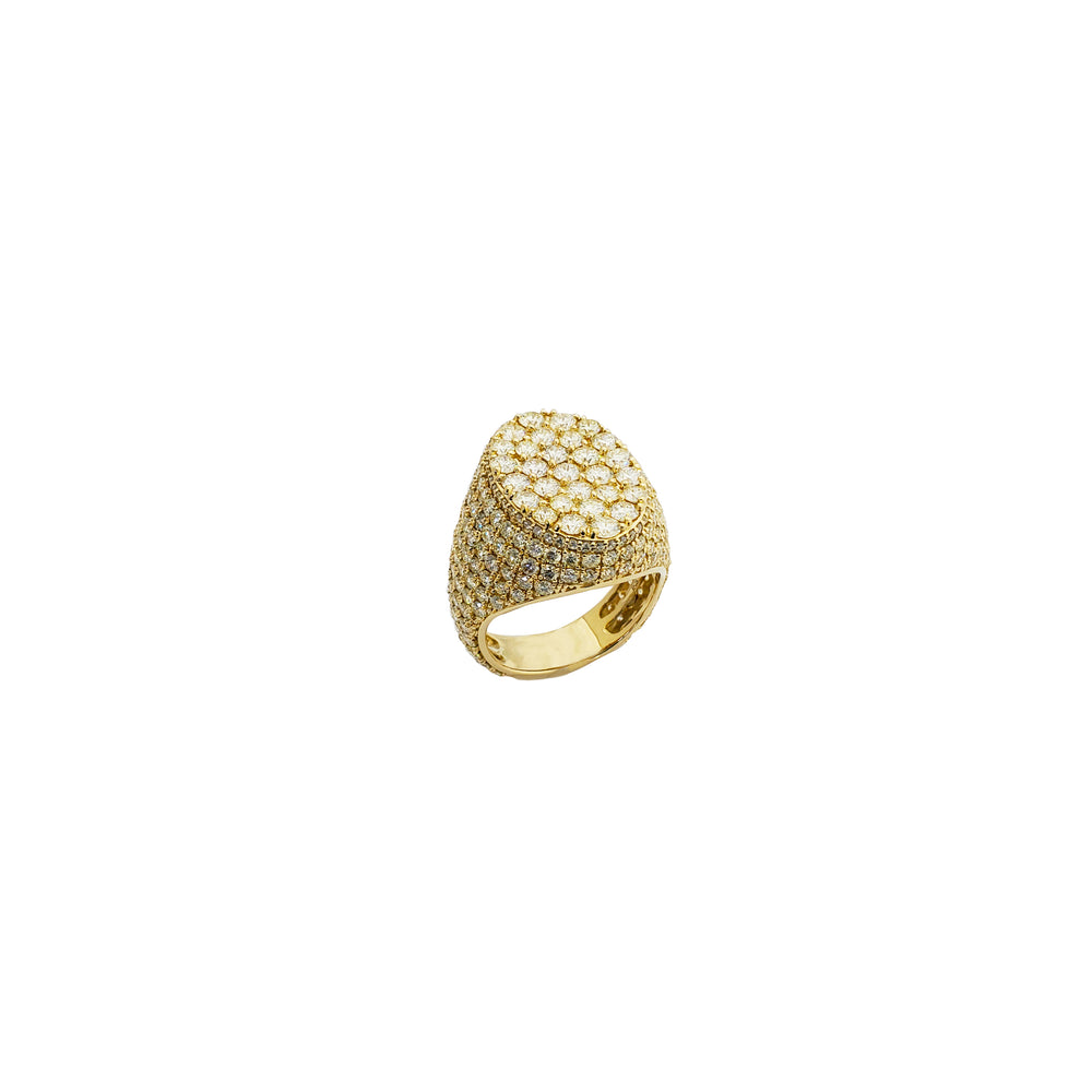 Iced-Out Diamond Oval Shaped Ring (14K)