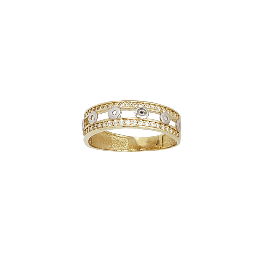 Two-Tone Open Circles Ring (14K)