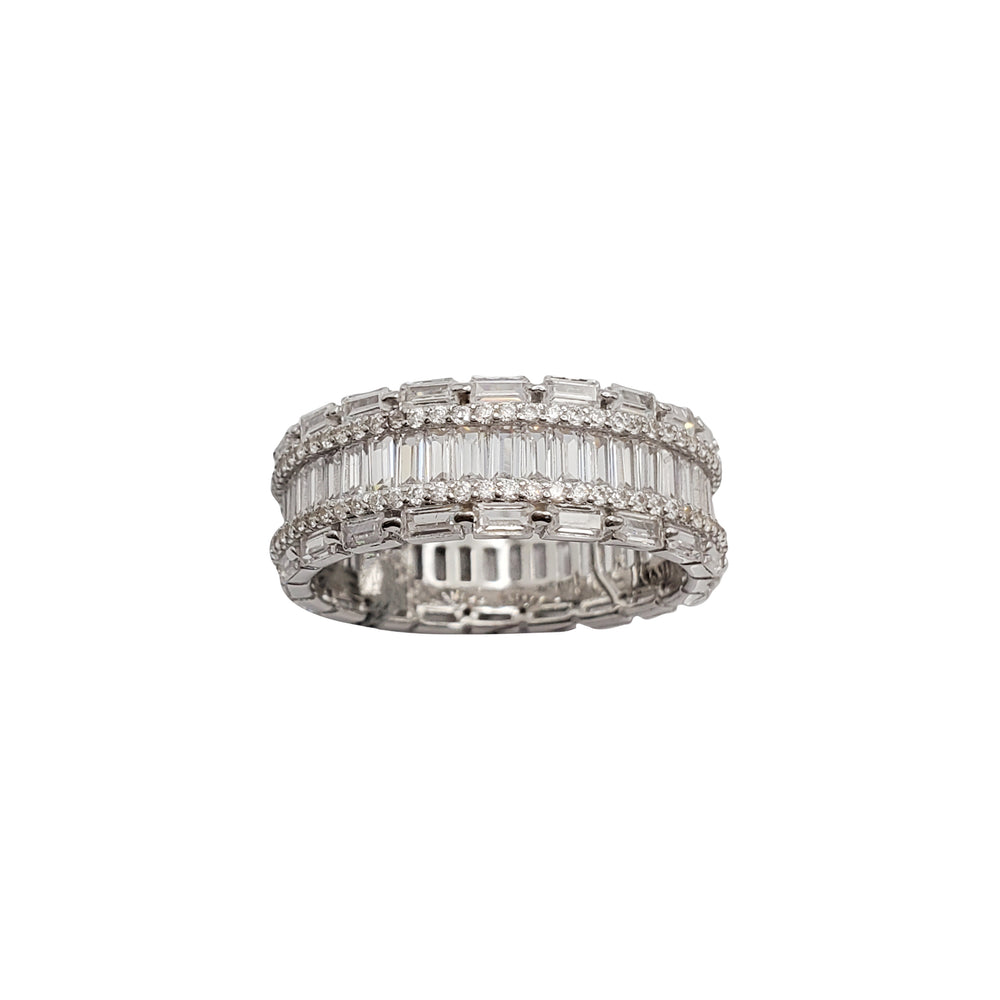 Baguette Zirconia Eternity Ring (Silver)