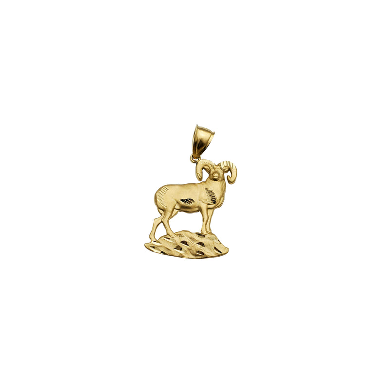 Yellow Gold Diamond-Cut Goat Pendant (14K)