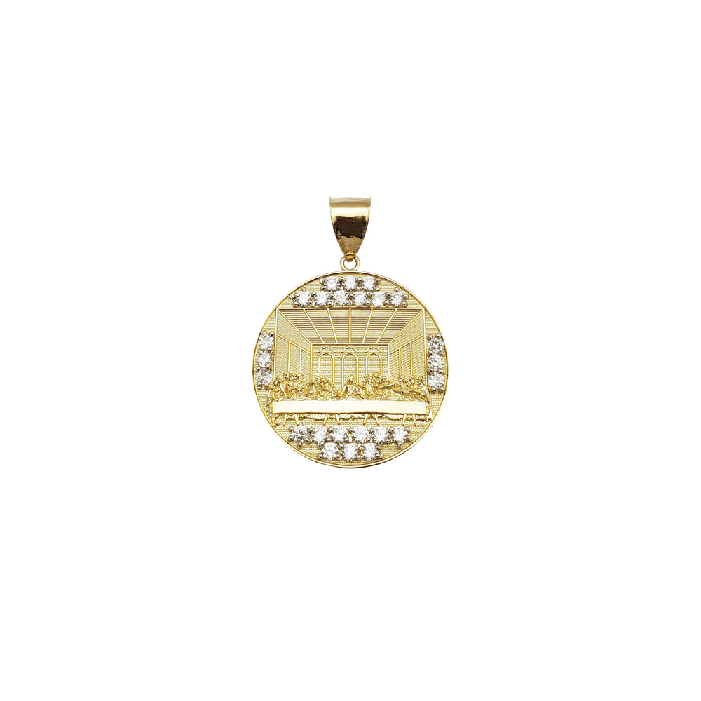 Last Supper CZ Medallion Pendant (14K)