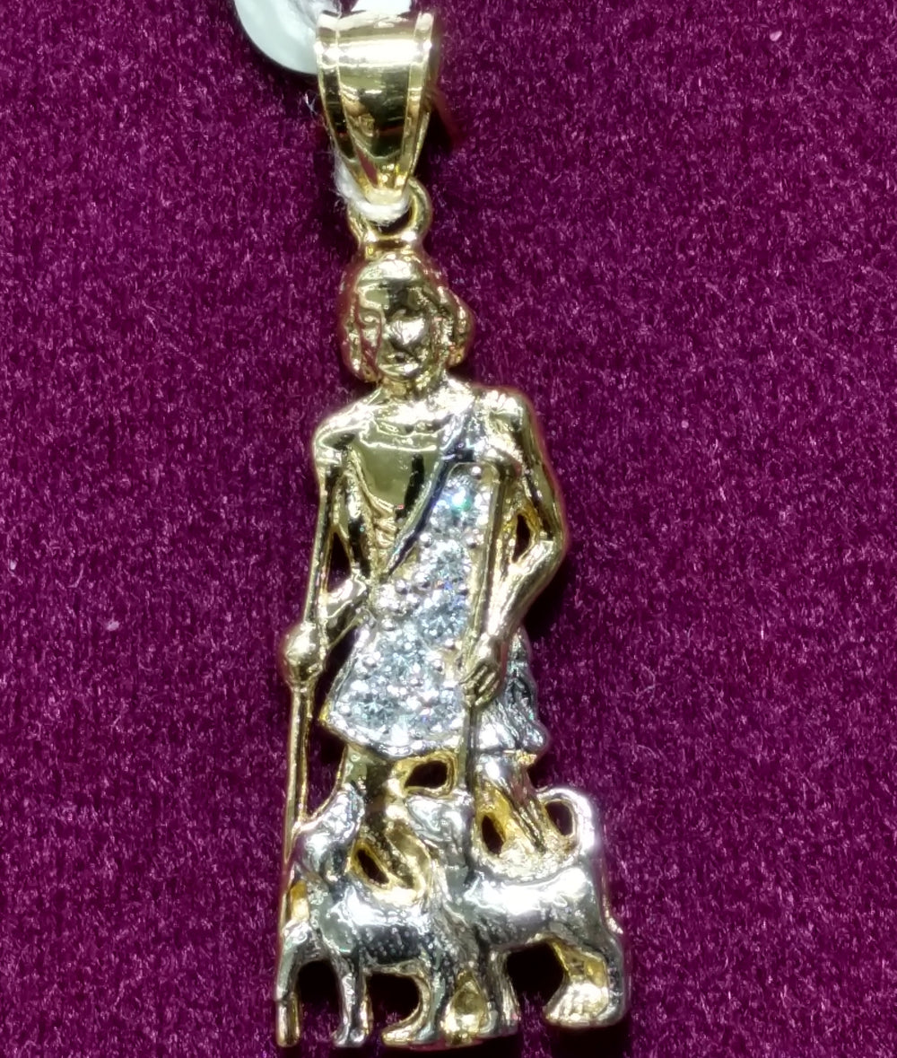 Lazarus White Robe and Dogs 14K - Lucky Diamond 恆福珠寶金行 New York City 169 Canal Street 10013 Jewelry store Playboi Charlie Chinatown @luckydiamondny 2124311180