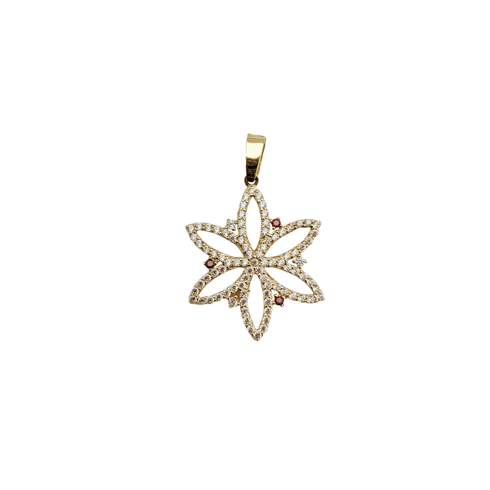 Leather Flower Pendant (14K)
