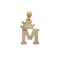Icy Crowned Initial Letter Pendant (14K)