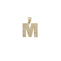 Cubic Zirconia Block Initial "M" Pendant (14K)