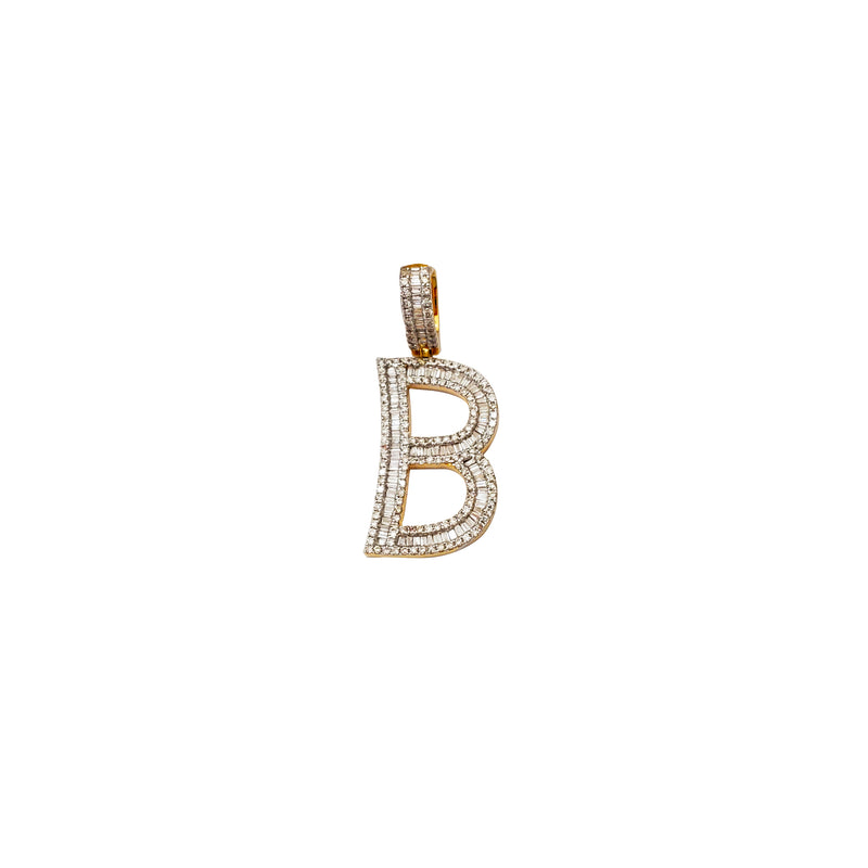 Baguette & Round Diamond Initial Letters (14K)