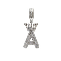 [අඟල් 2.2] Icy Crown Initial letter pendant (රිදී)