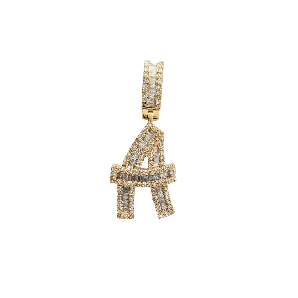Diamond Initial A Pendant (14K)
