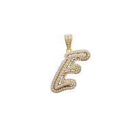 Cubic Zirconia Script Initial Letter Pendant (14K)