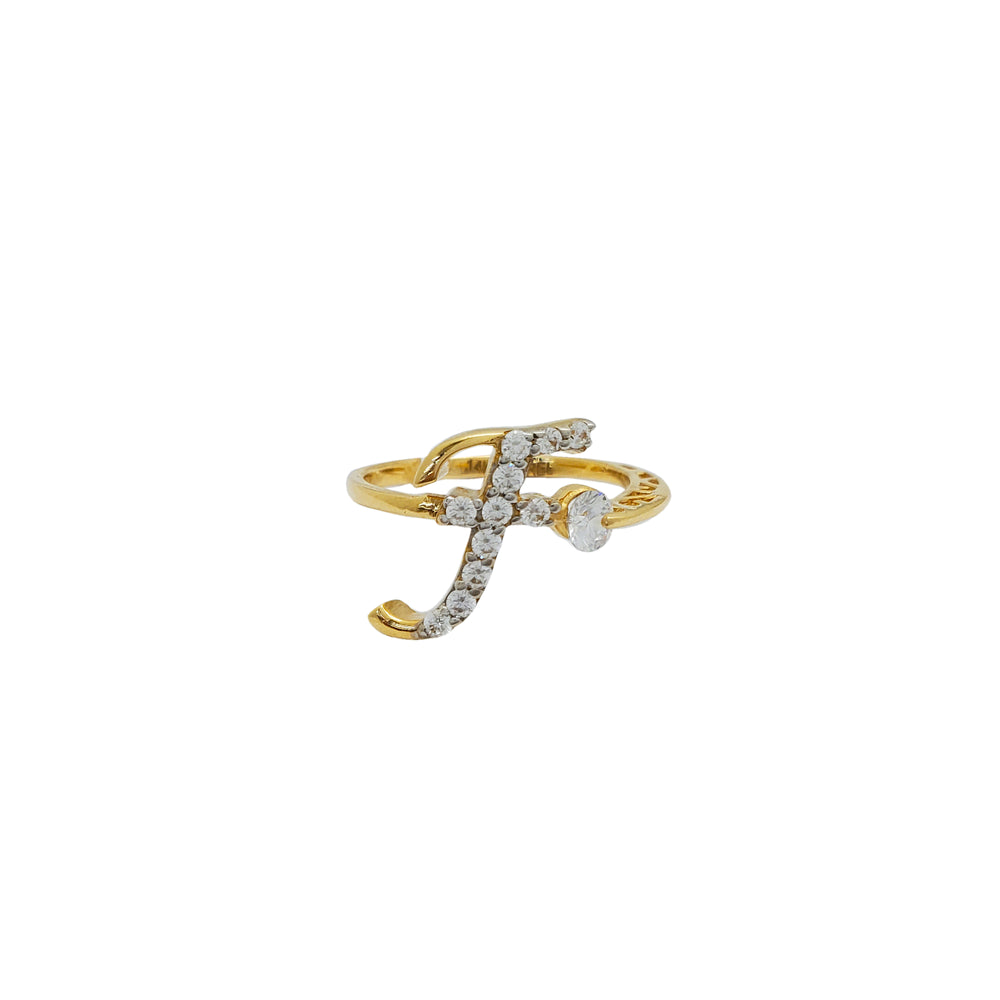 Initial Letter F Ring (14K)