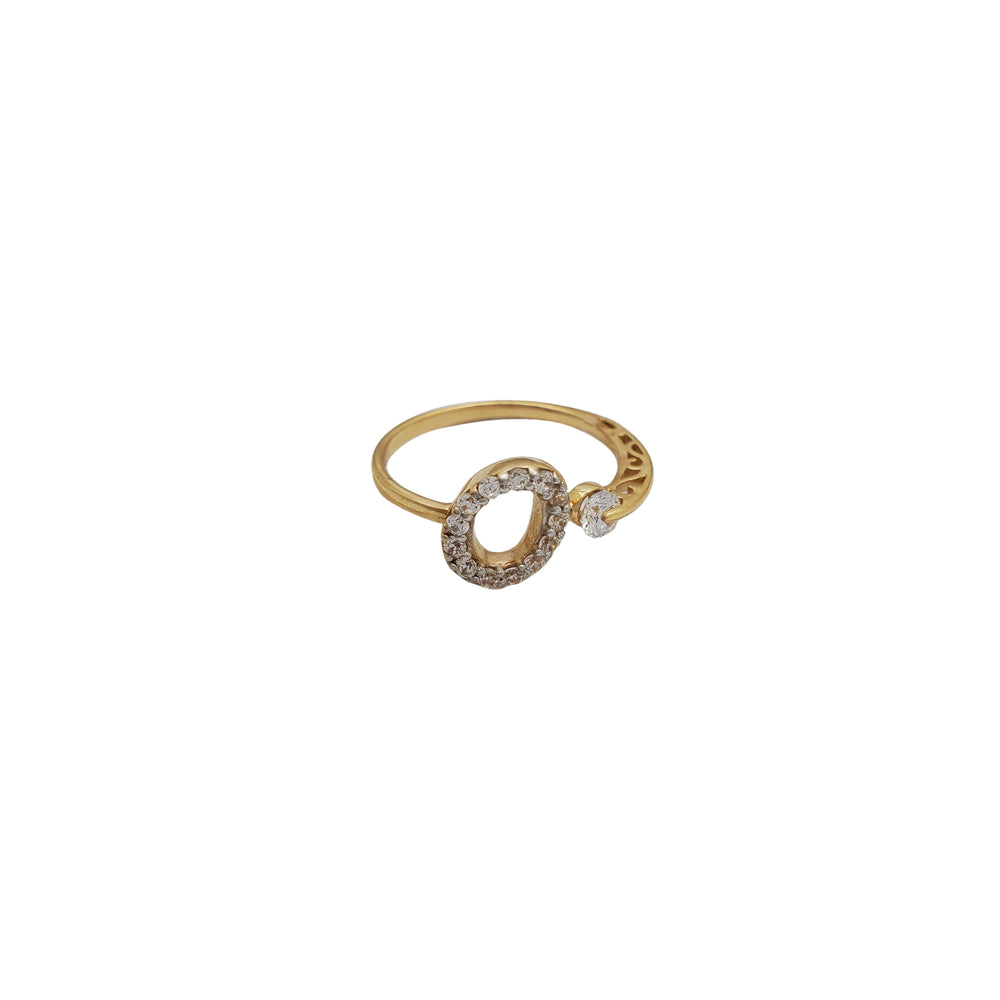 Initial Letter O Ring (14K)