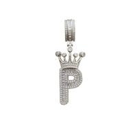 [අඟල් 2.2] Icy Crown Initial letter pendant (රිදී)