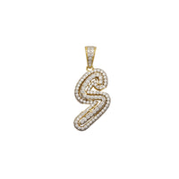 Cubic Zirconia Script Initial Letter Pendant (14K)