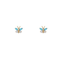 Zirconia Butterfly Stud Earrings (14K)