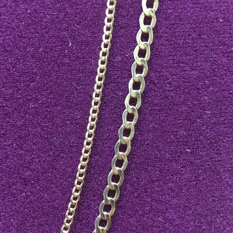 Lightweight Flat-Link Cuban Chain 14K - Popular Jewelry
