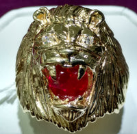 Lion Head Men's Ring 14K - Lucky Diamond 恆福 珠寶 金 行 New York City 169 Canal Street 10013 Tindahan sa alahas Playboi Charlie Chinatown @luckydiamondny 2124311180