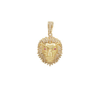 Zirconia Lion Head Pendant (14K)