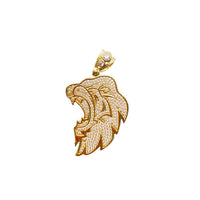 Cubic Zirconia Lion Head Pendant (10K)