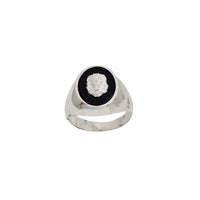 Black Onyx Lion Ring (Silver)
