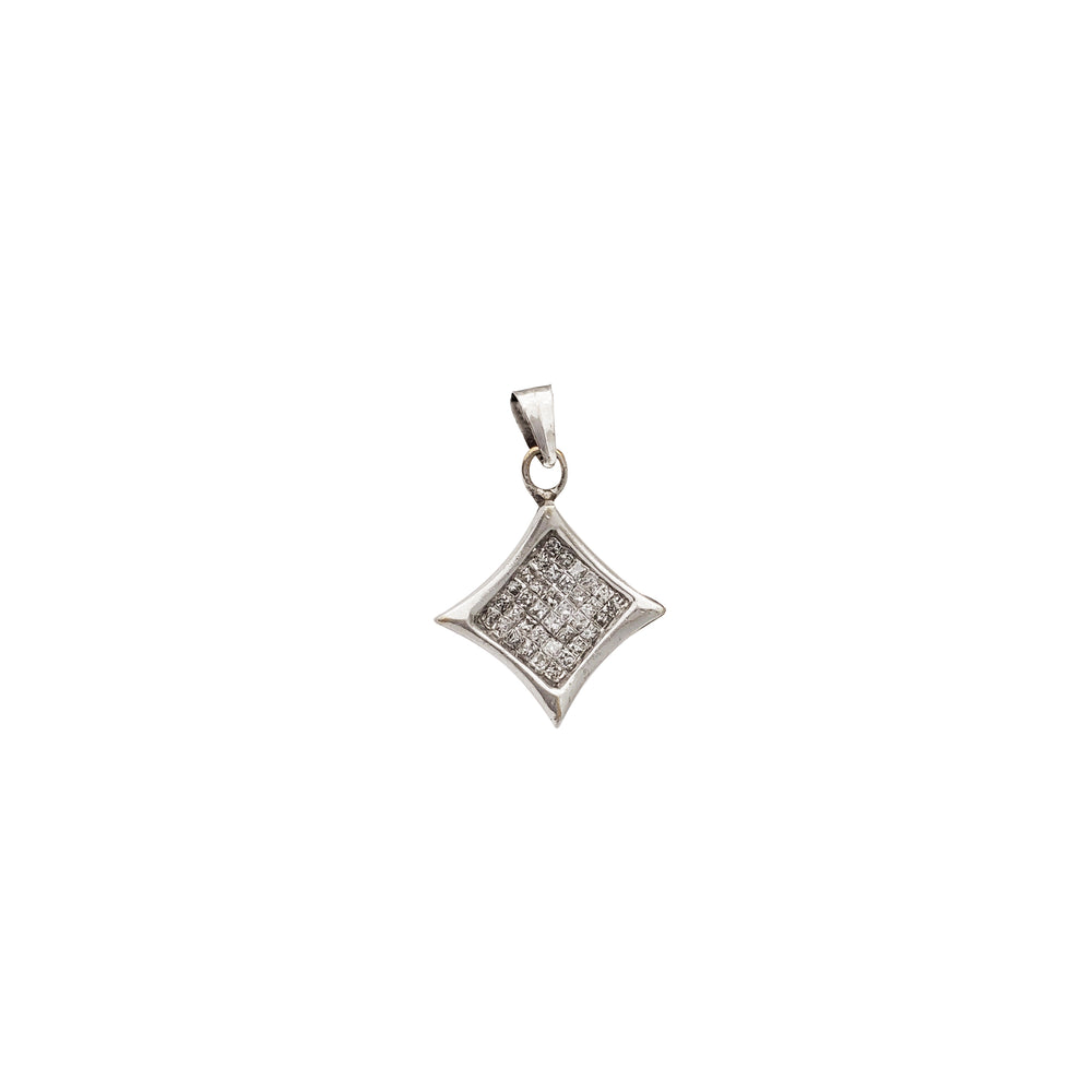 Diamond Princess-Cut Rhombus Pendant (14K)