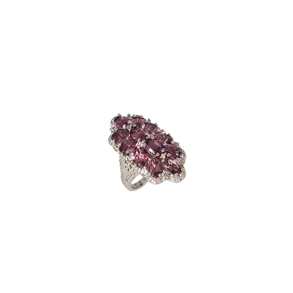 Pink Sapphire Cocktail Ring (Silver)