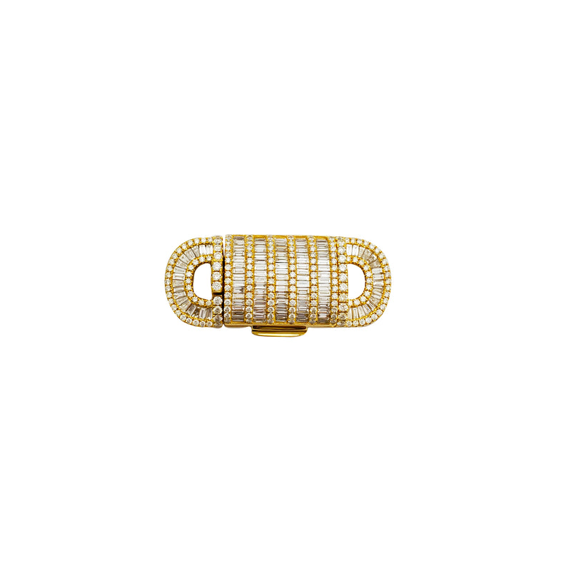 Baguette & Round Diamond Rectangle Clasp (14K)