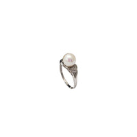 Leptir biserni dijamantski prsten (14K)