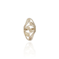 Long Finger Cocktail CZ Ring (14K)