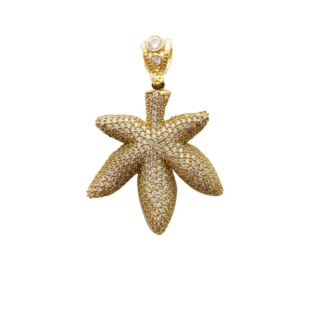 Iced-Out Marihuana Leaf (14K)