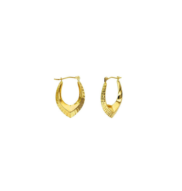 Marquise-Shaped Hoop Earrings (14K)