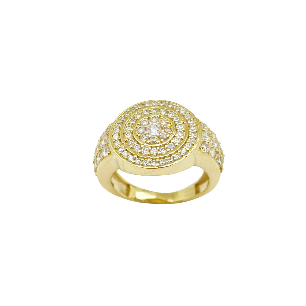 Zirconia Triple-circle Men Ring (14K).