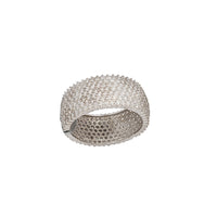 Iced- Out Zirconia Cuban Men's Ring (Silver)
