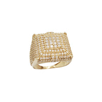 Square Shape Cubic Zirconia Men Ring (14K)