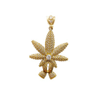 Praying Marihuana Leaf Pendant (14K)